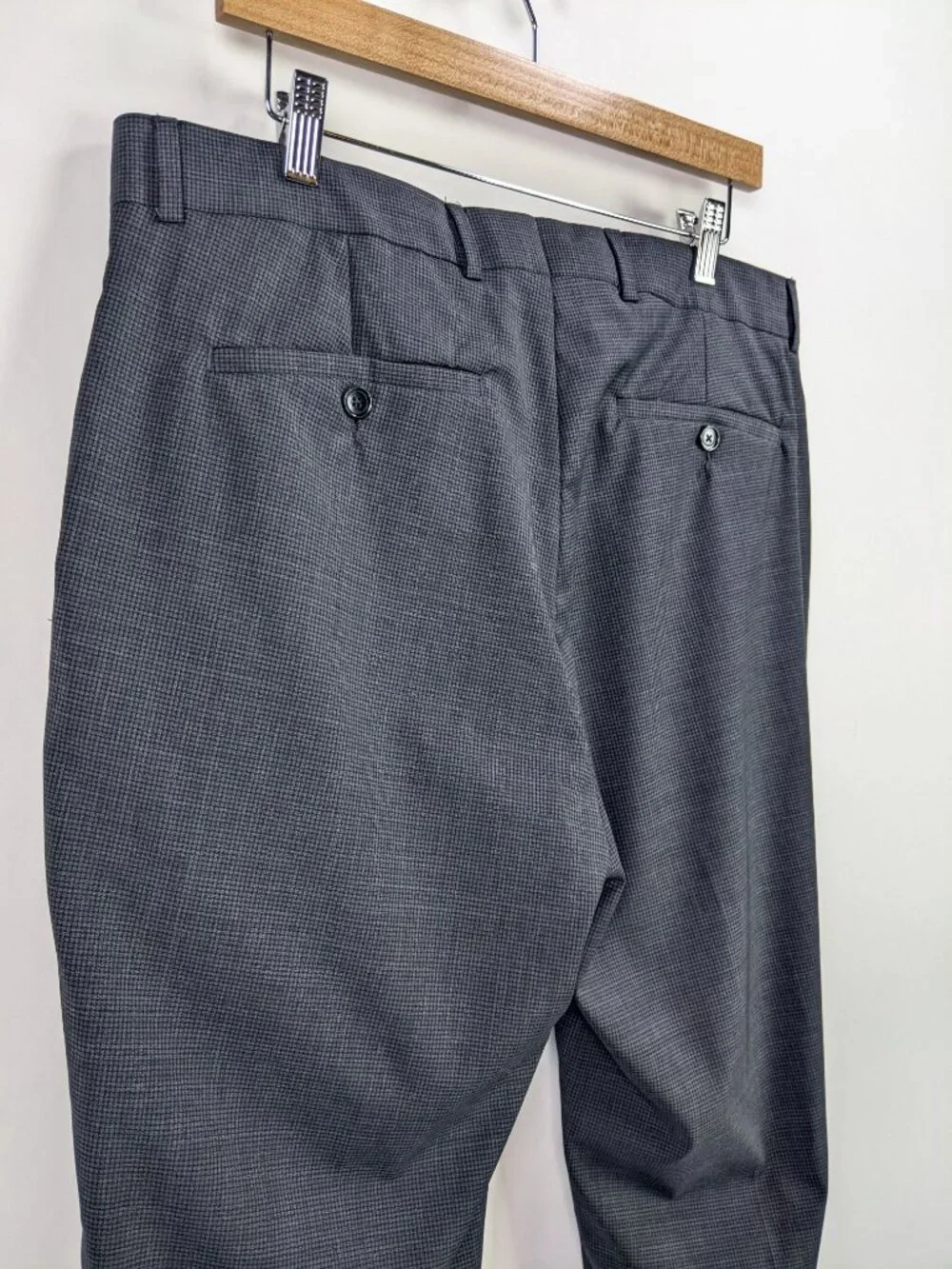 Kenneth Cole Mens Gray Wool Blend Flat Front Dress Pants Trousers Size W35